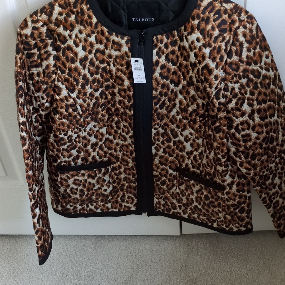 Talbots Animal Print Jacket in Brown and Black